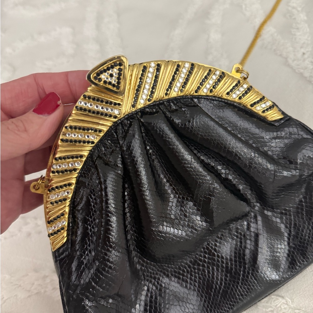 Vintage Elegant Black and Gold Women's Bag